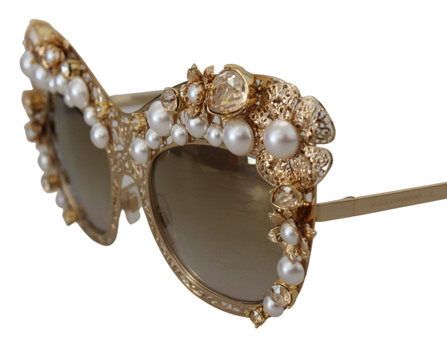 Ortensia Embellished Gold Sunglasses