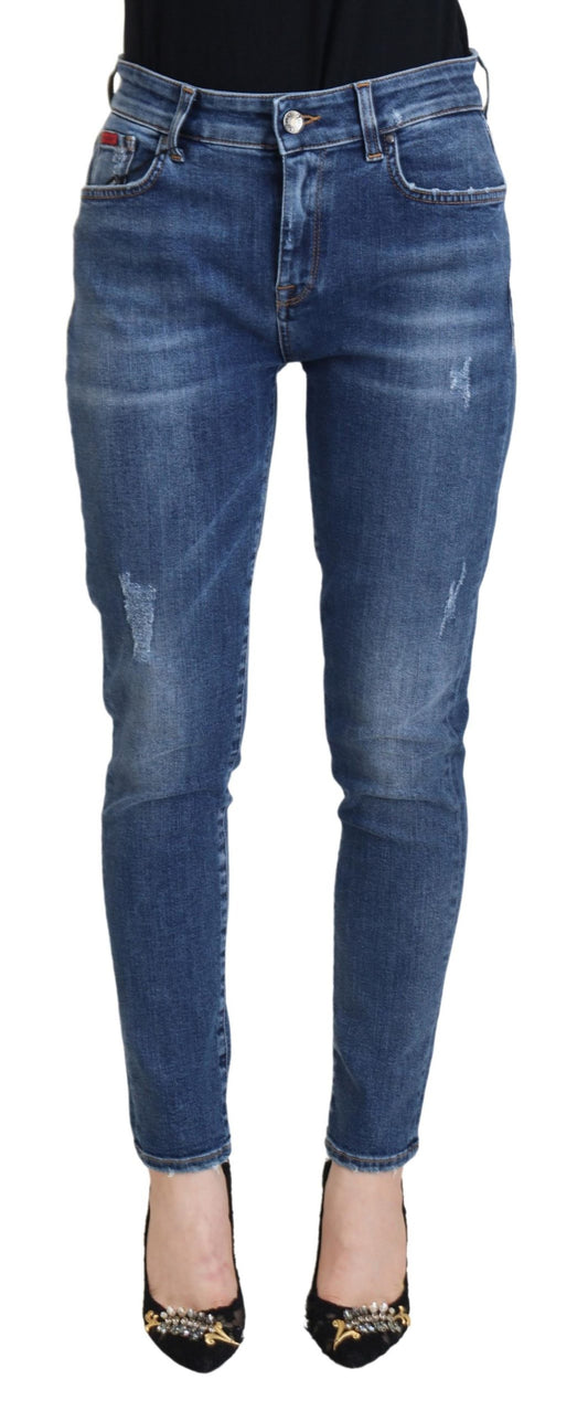 Chic Blue Denim Pants - Italian Elegance