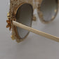 Ortensia Embellished Gold Sunglasses