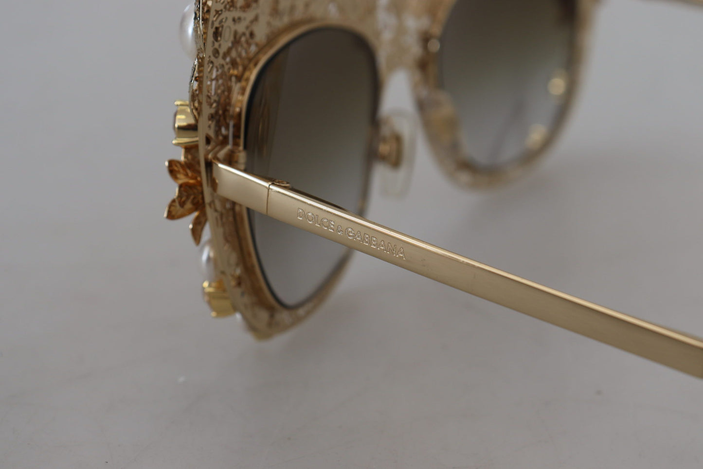 Ortensia Embellished Gold Sunglasses