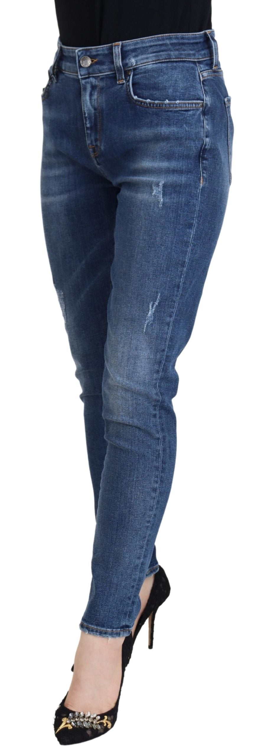 Chic Blue Denim Pants - Italian Elegance