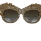 Ortensia Embellished Gold Sunglasses