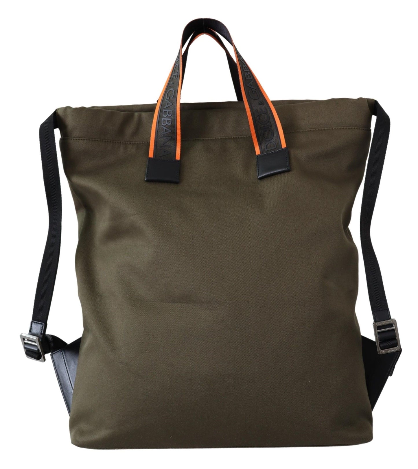 Elegant Army Green Cotton Blend Backpack