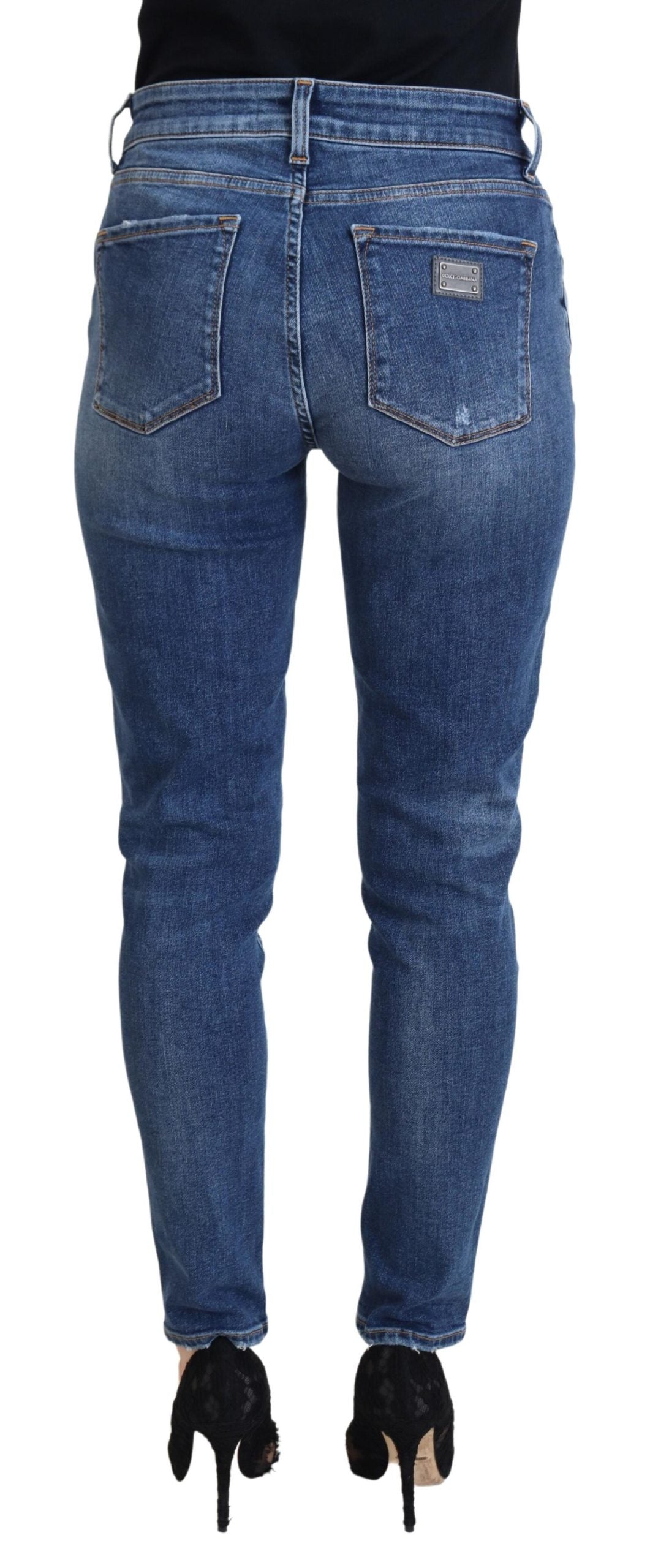 Chic Blue Denim Pants - Italian Elegance