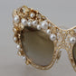 Ortensia Embellished Gold Sunglasses
