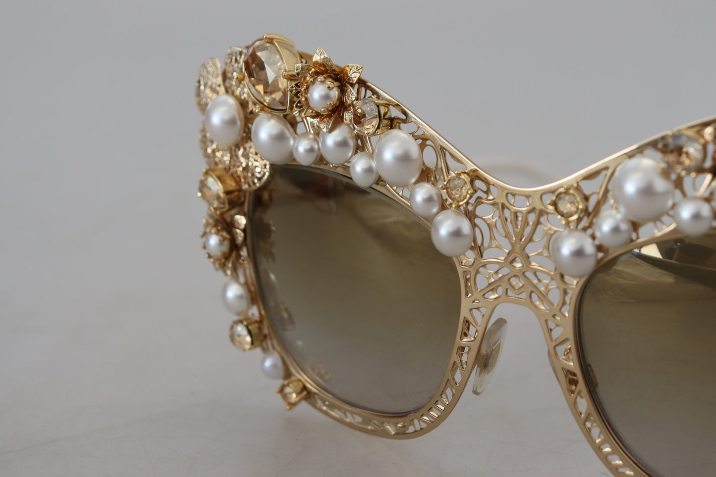 Ortensia Embellished Gold Sunglasses