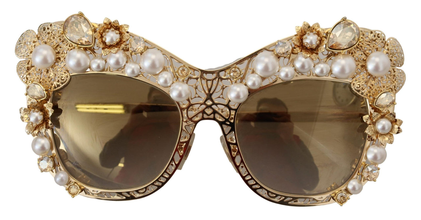 Ortensia Embellished Gold Sunglasses