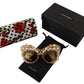 Ortensia Embellished Gold Sunglasses