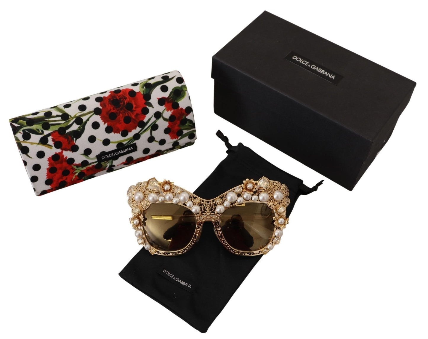 Ortensia Embellished Gold Sunglasses