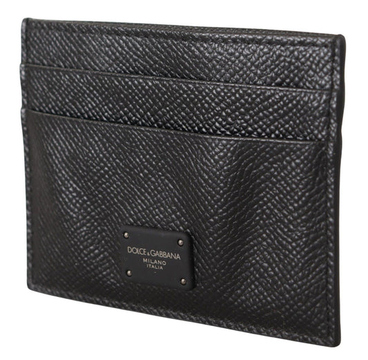 Elegant Black Leather Cardholder Case