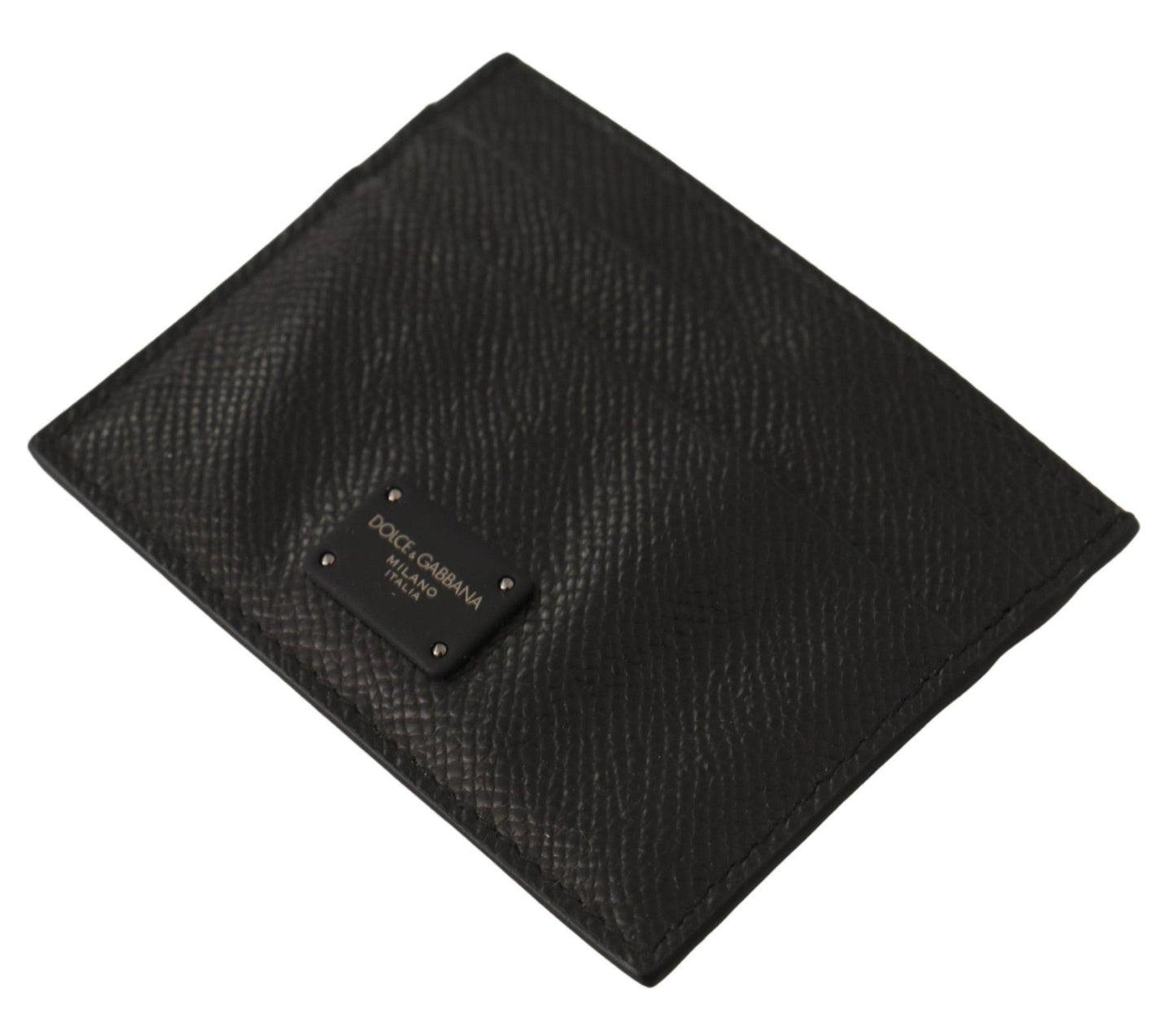 Elegant Black Leather Cardholder Case