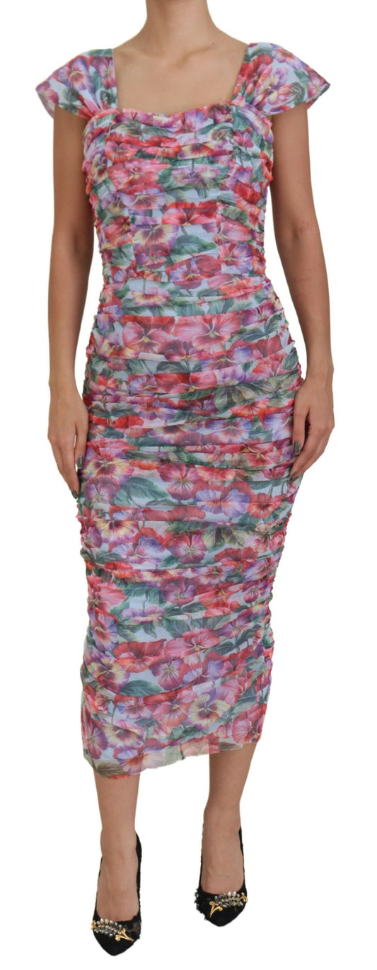 Enchanting Floral Midi Sheath Dress