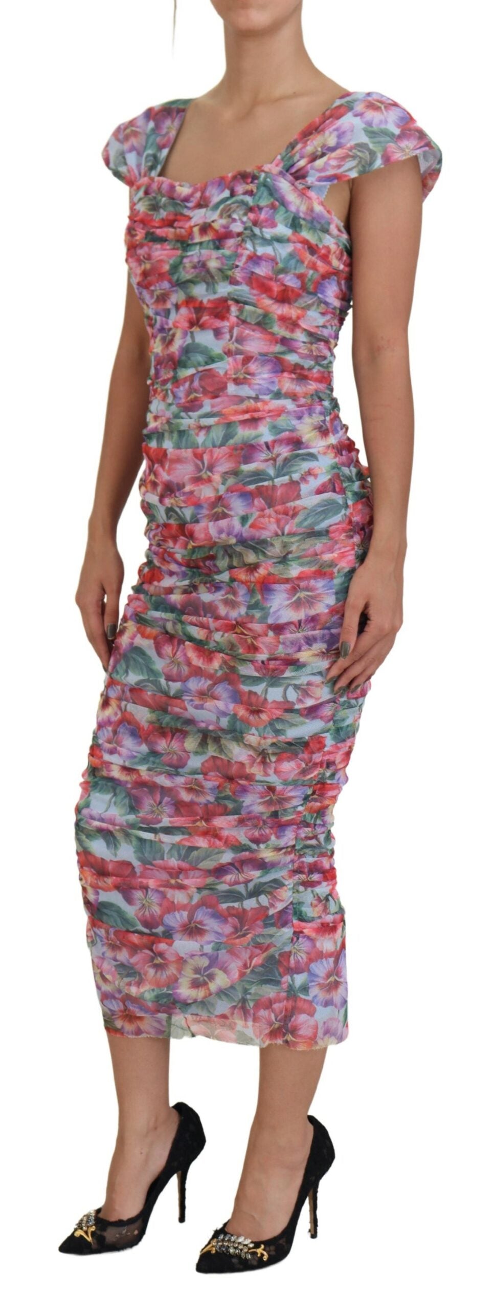 Enchanting Floral Midi Sheath Dress