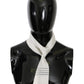 Elegant Silk Men's Scarf - White Dotted Luxury