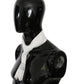 Elegant Silk Men's Scarf - White Dotted Luxury