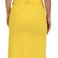 Yellow One Shoulder Side Slit Midi Dress