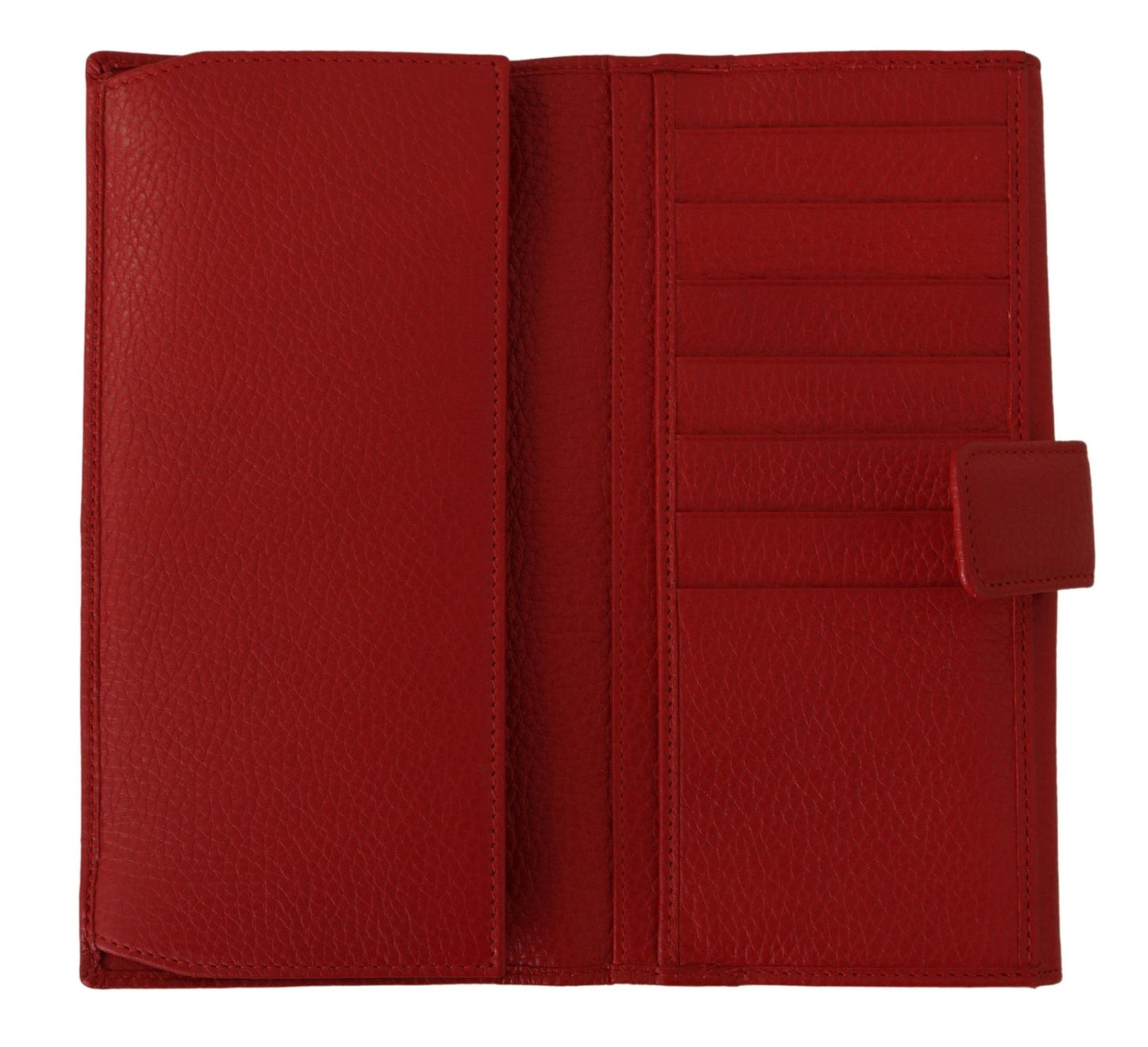 Elegant Red Leather Bifold Continental Wallet