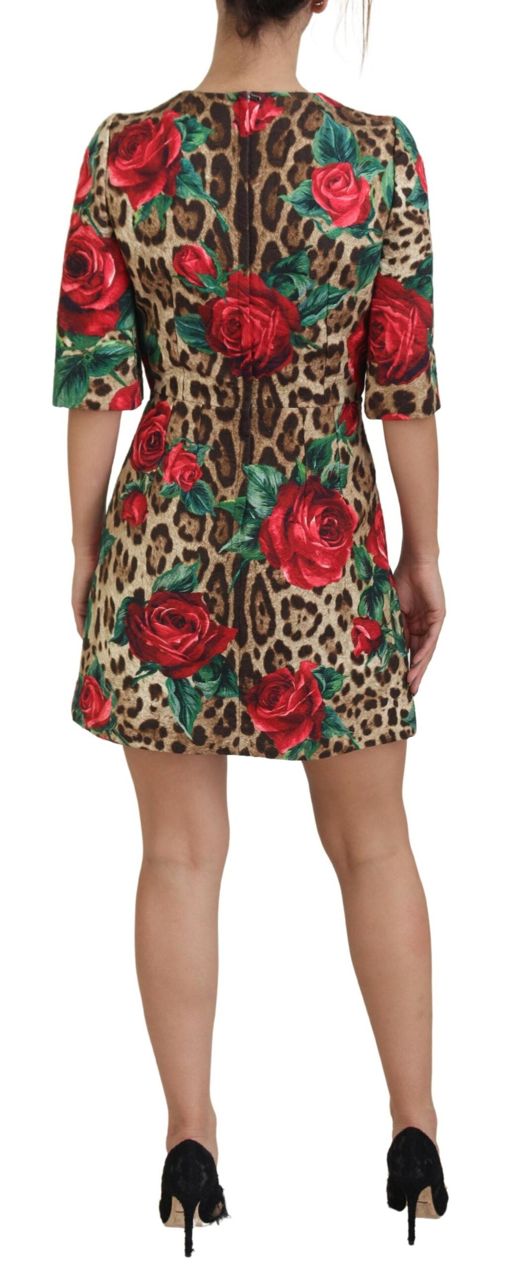 Colorful Leopard & Floral Print A-Line Dress