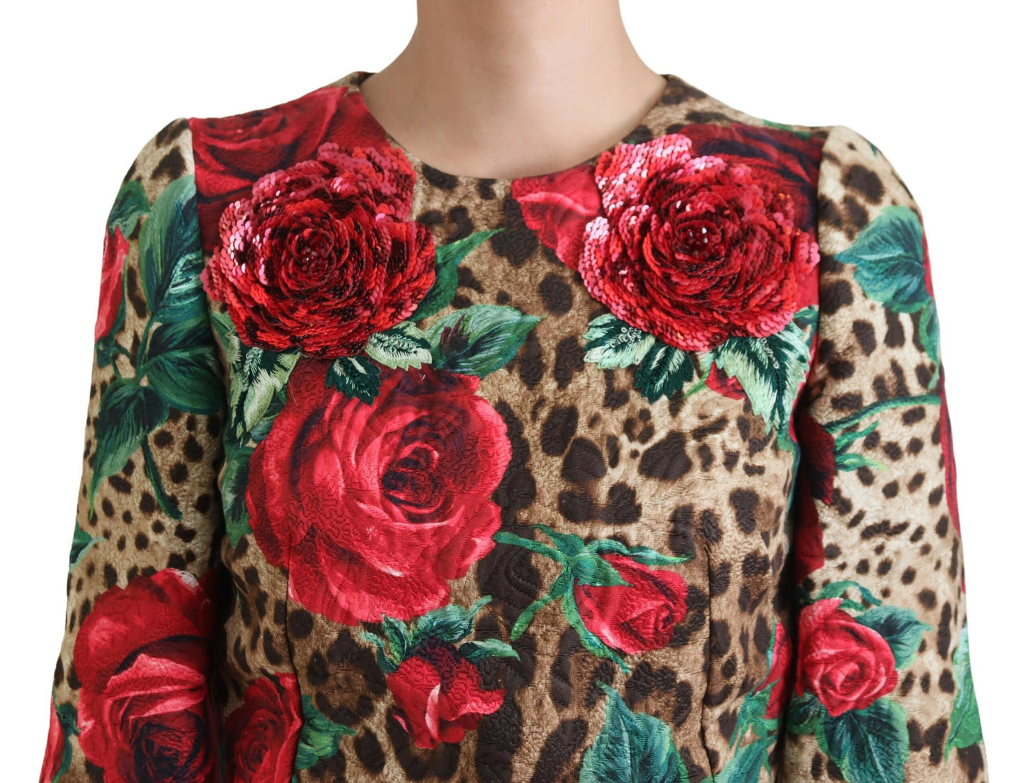 Colorful Leopard & Floral Print A-Line Dress