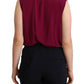 Purple Deep Neckline Sleeveless Bodysuit Top