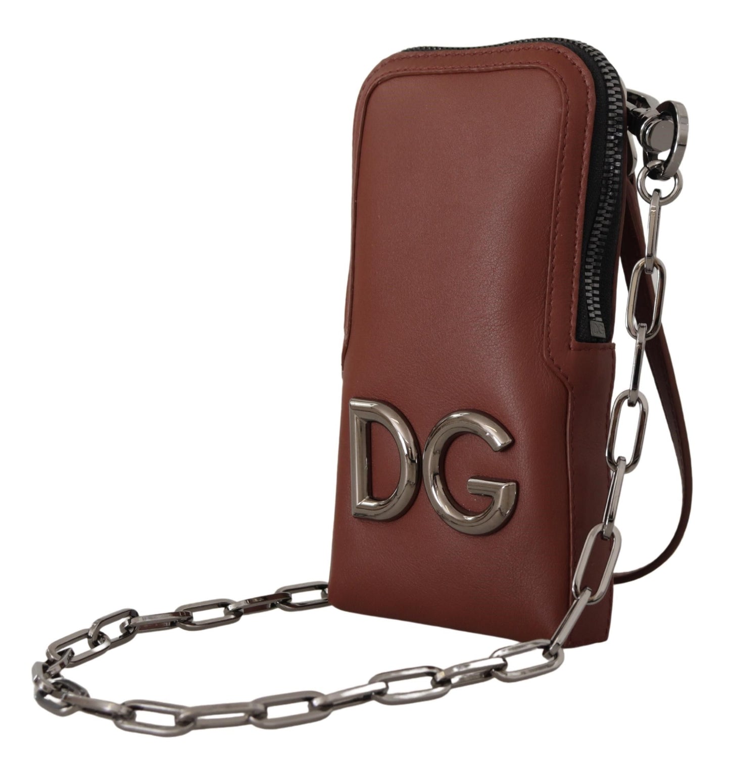 Elegant Leather Phone Pocket Wallet with Chain