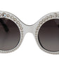 Chic Monochrome Embellished Sunglasses