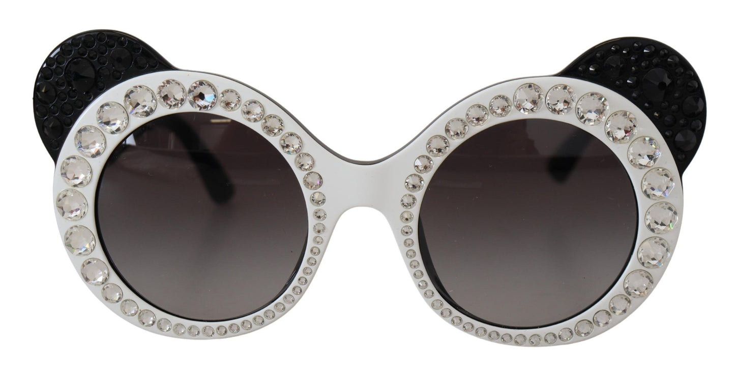 Chic Monochrome Embellished Sunglasses