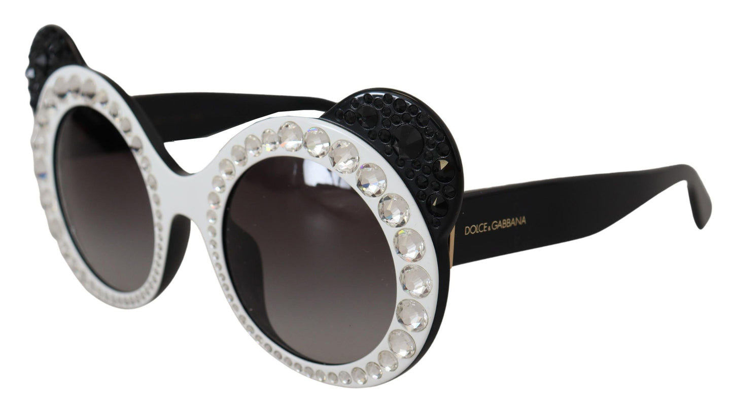 Chic Monochrome Embellished Sunglasses