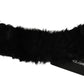 Elegant Black Lambskin Scarf