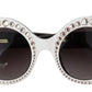Chic Monochrome Embellished Sunglasses