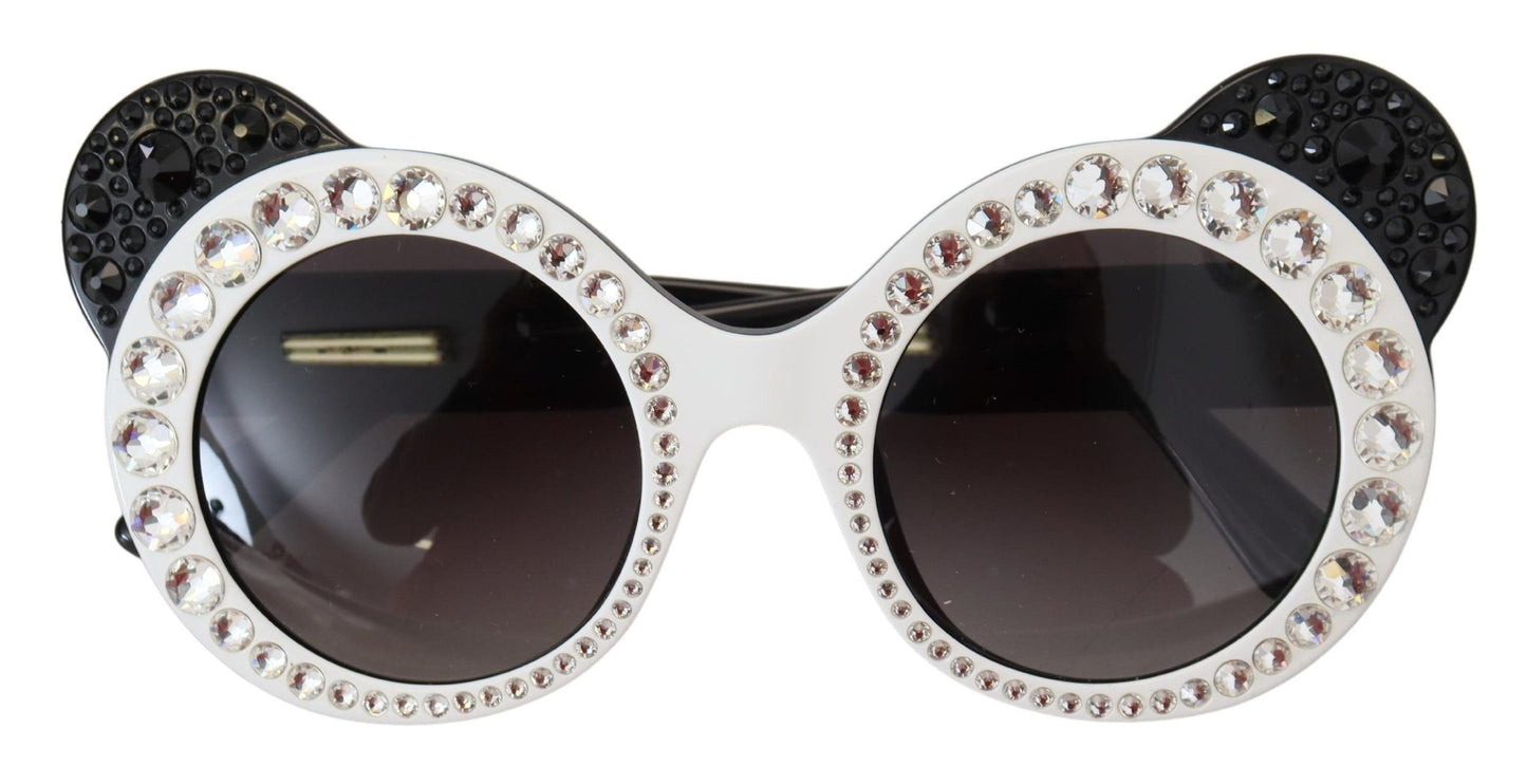 Chic Monochrome Embellished Sunglasses