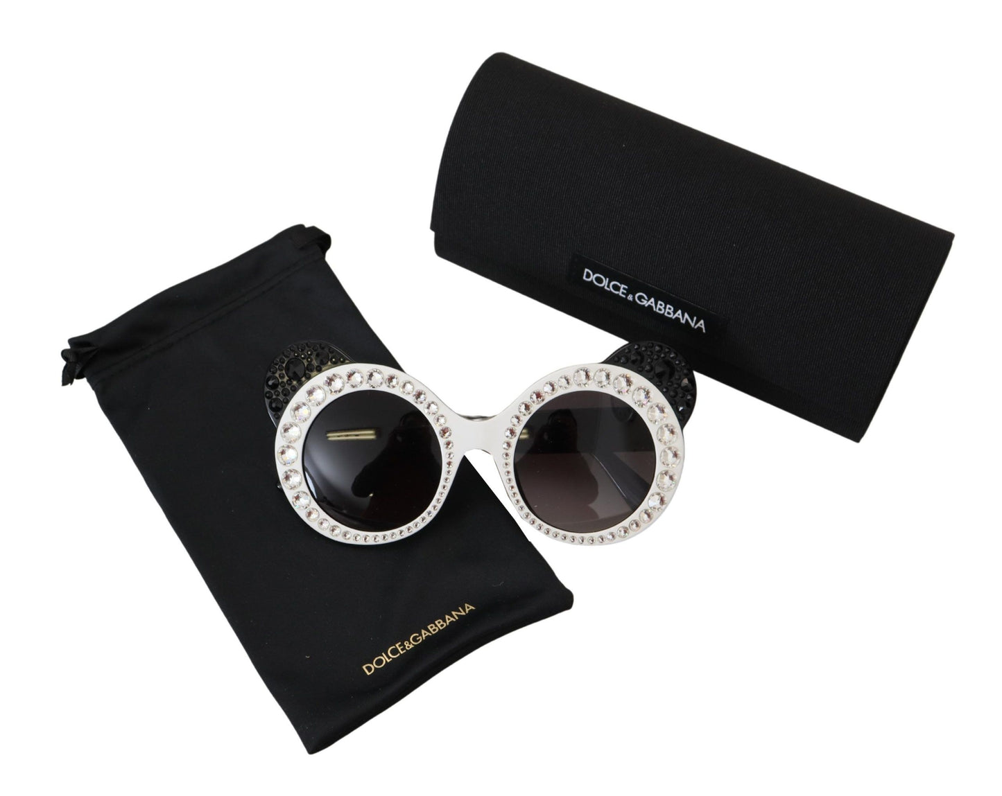 Chic Monochrome Embellished Sunglasses