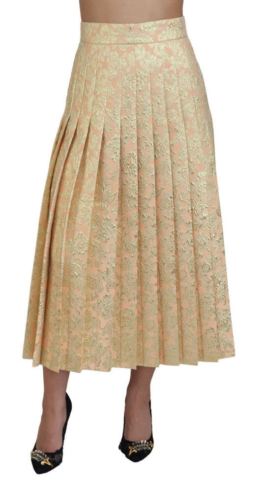 Elegant High Waist Pleated Midi Skirt