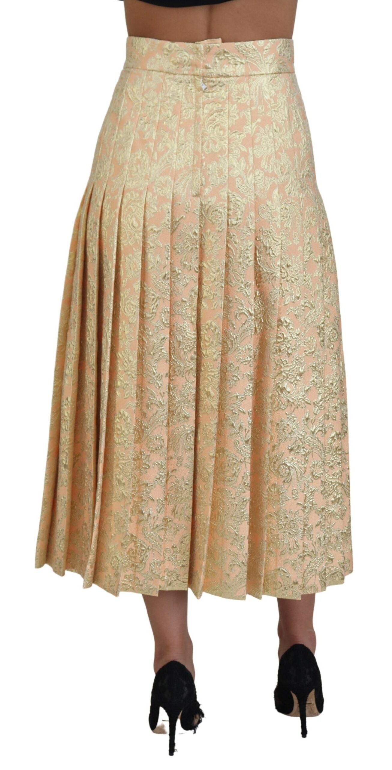 Elegant High Waist Pleated Midi Skirt