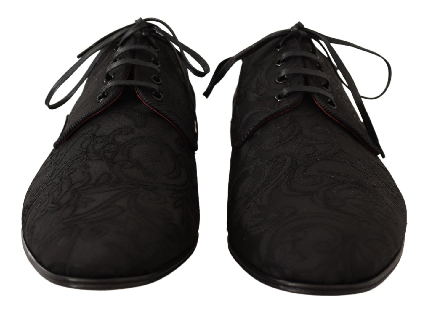 Elegant Black Jacquard Derby Shoes