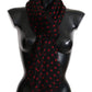 Elegant Silk Scarf Wrap in Black and Red