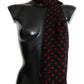 Elegant Silk Scarf Wrap in Black and Red