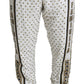 Elegant White Sweatpants with Gold Studs