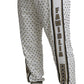 Elegant White Sweatpants with Gold Studs
