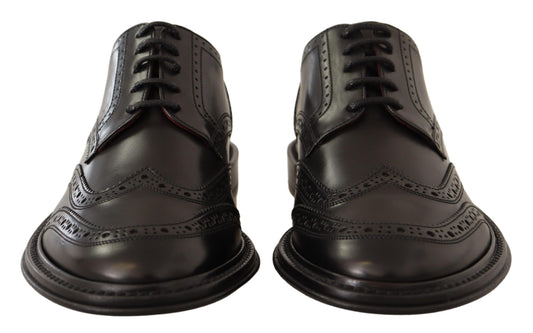 Elegant Black Leather Derby Shoes