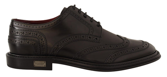 Elegant Black Leather Derby Shoes