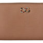 Elegant Beige Zip Around Continental Wallet