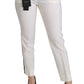 White High Waist Skinny Luxury Pants