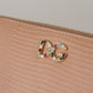 Elegant Beige Zip Around Continental Wallet
