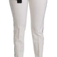 White High Waist Skinny Luxury Pants