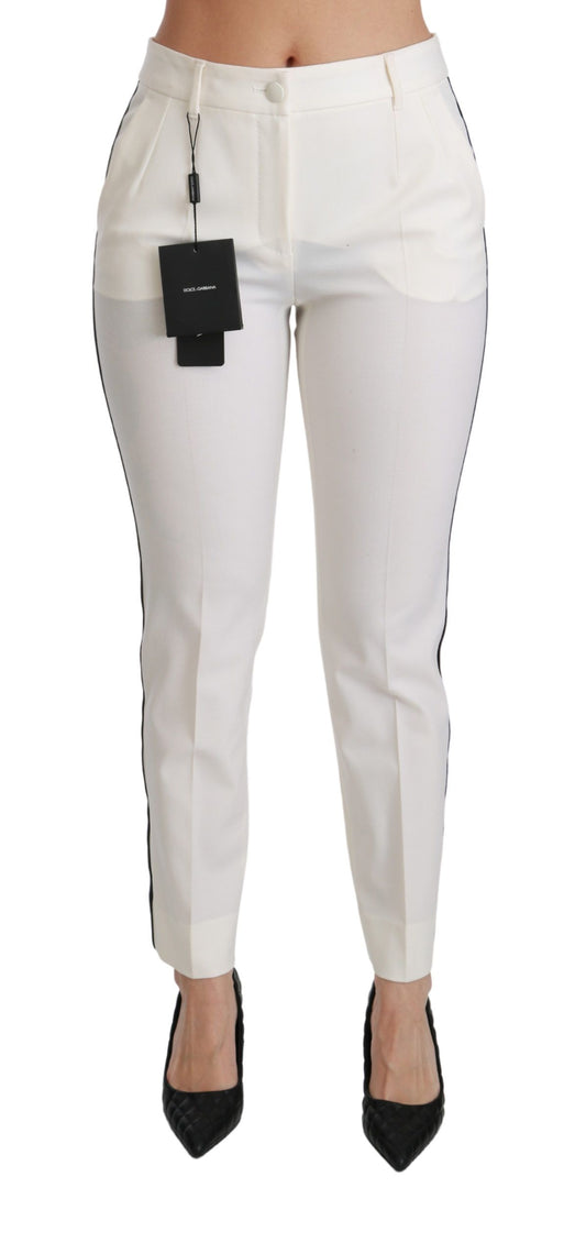 White High Waist Skinny Luxury Pants