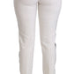 White High Waist Skinny Luxury Pants