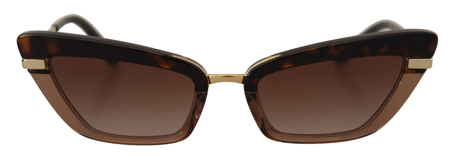 Elegant Cat Eye Sunglasses in Brown & Gold