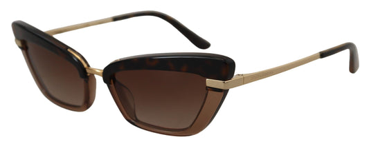 Elegant Cat Eye Sunglasses in Brown & Gold