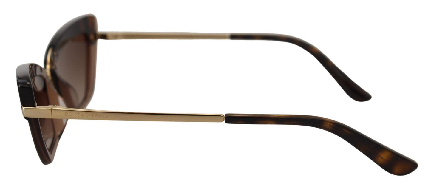 Elegant Cat Eye Sunglasses in Brown & Gold